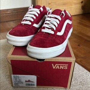 Vans Old Skool Red Suede Sneakers